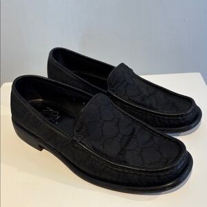 Vintage Joan& David signature square toe loafers black size 7 narrow